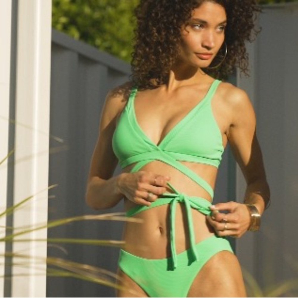 BECCA by Rebecca Virtue Lime Wrap Bikini Set